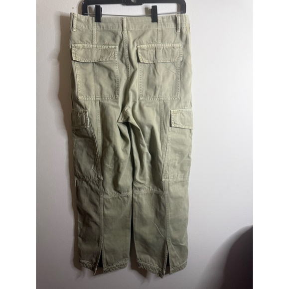 Women's Free People Green Wide Barrel Leg Cargo Pants Size 8 - Picture 3 of 8